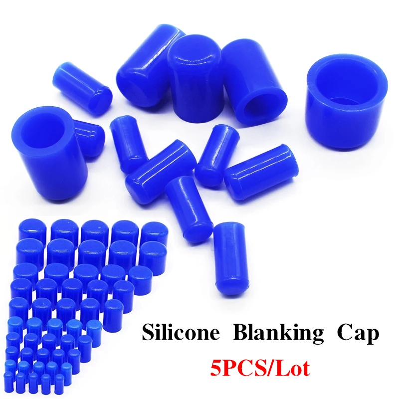 5pcs Silicone Blanking Cap Intake Vacuum Hose End Bung Plug Caps Blue ...