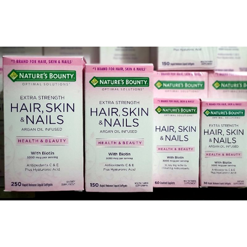 Natures Bounty Extra Strength Hair Skin And Nails 250 150 Or 30 Softgels Shopee Philippines 7739