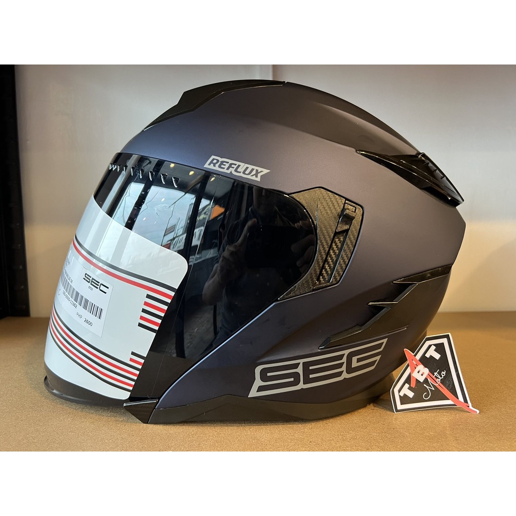 SEC Reflux Half Face Dual Visor Helmet Matte Blue 5556 | ICC and DOT ...