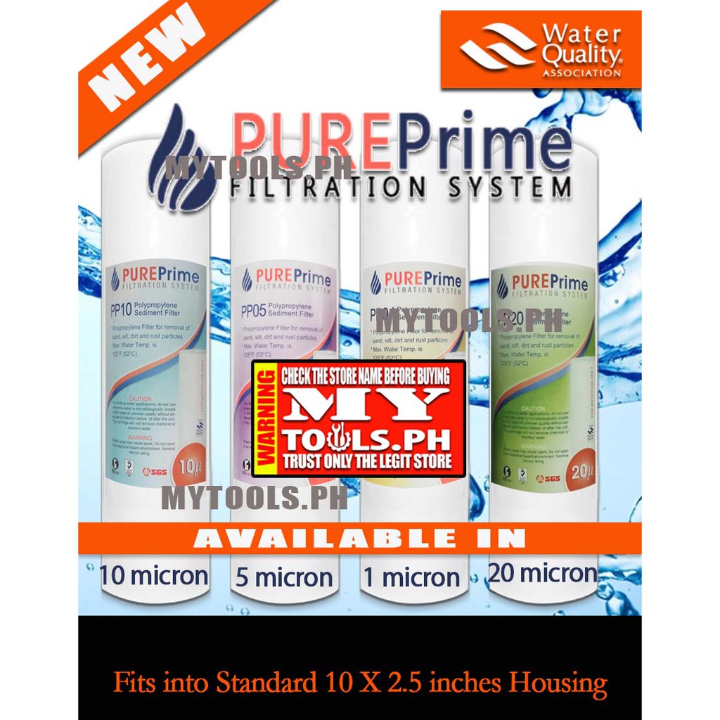 10SL Pure Prime Water Filter Sediment 10x2.5 inches | Shopee Philippines