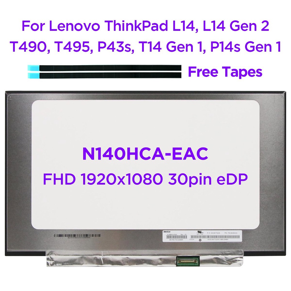 Schermo LCD IPS 14 Pollici FHD N140HCA-EAB Rev.C5, LED, 30 Pin, Opaco, Per Laptop - Foto 1