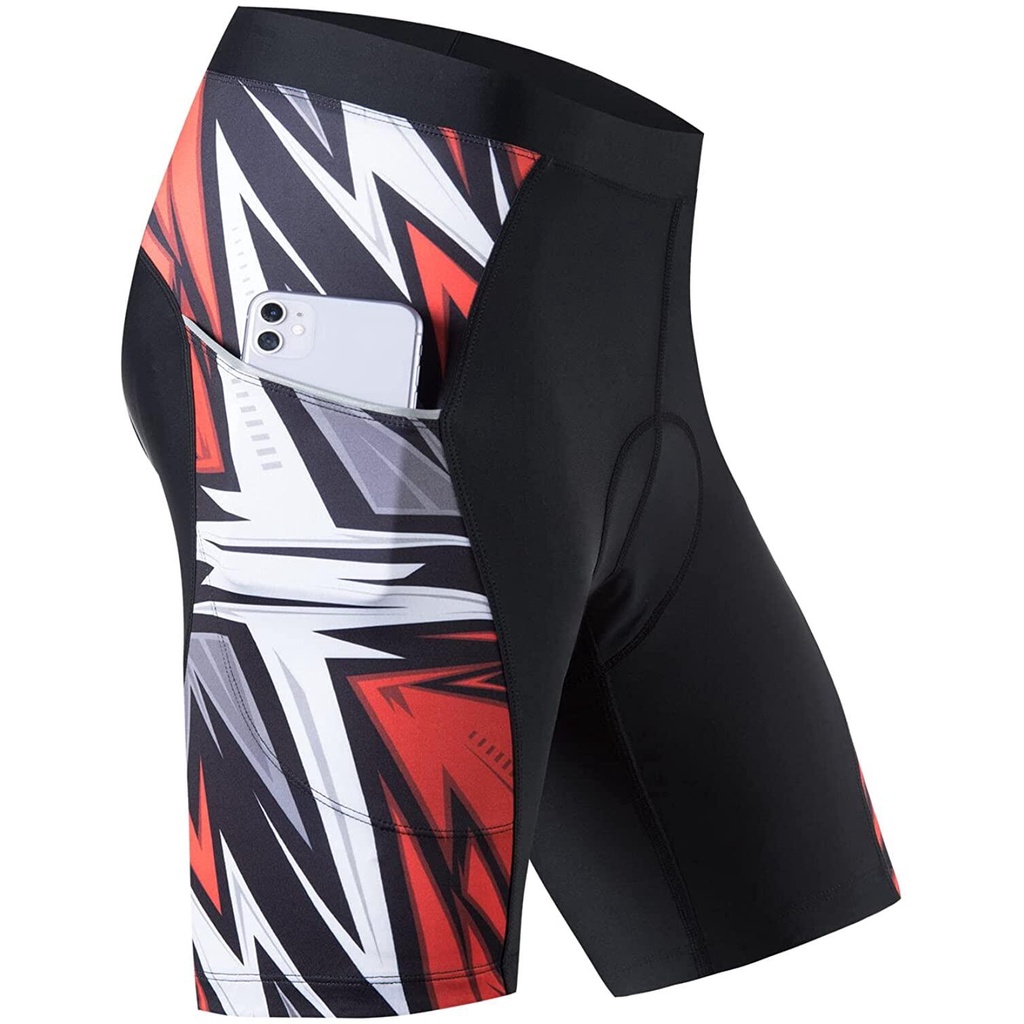 Powerband Men's Cycling Shorts 20D Padded Bike Shorts with 2 Pockets