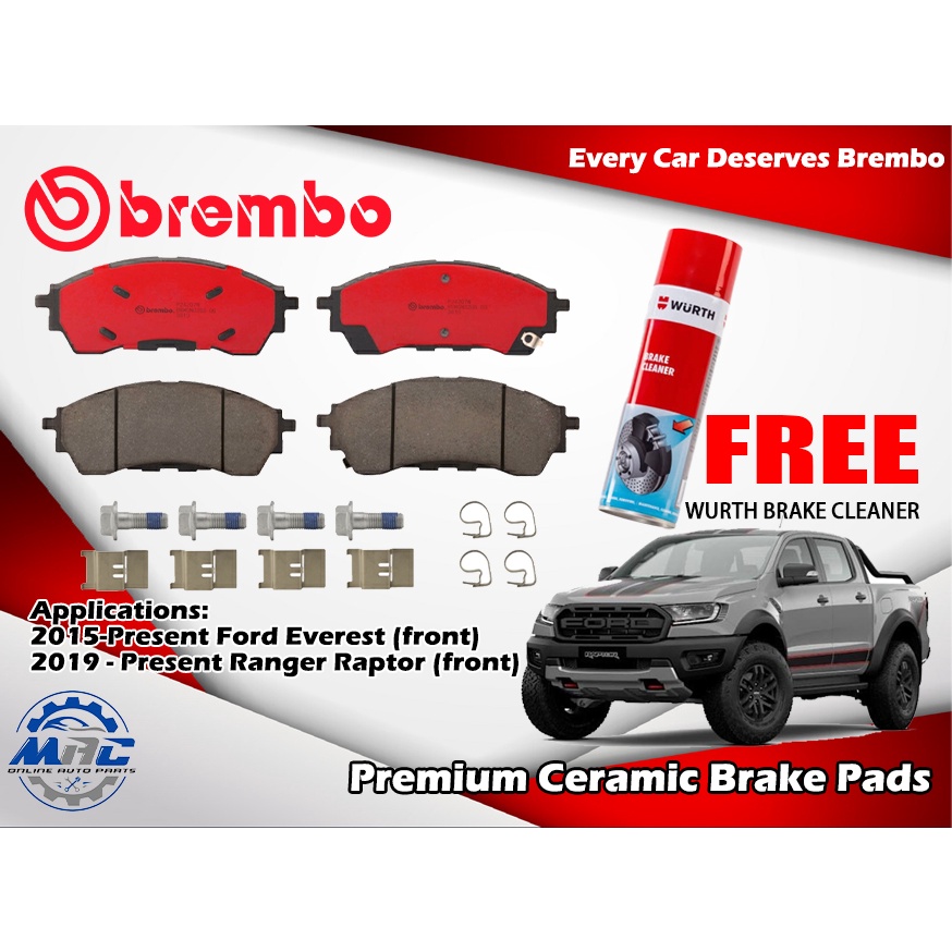 Ranger Raptor 2019-Present Brembo CERAMIC Front Disc Brake Pad P24207N ...