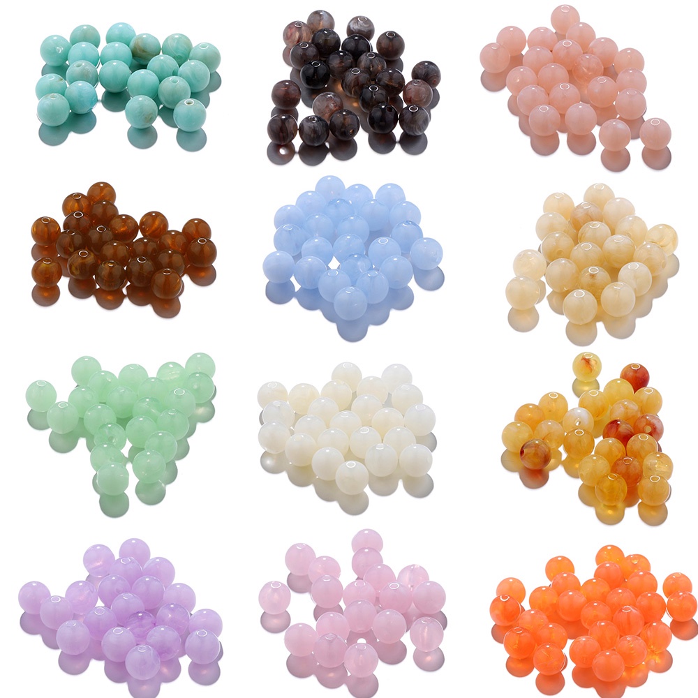 St.Kunkka 200 Pcs. 6/8/10mm Acrylic Beads Imitation Stone Spacer Loose ...