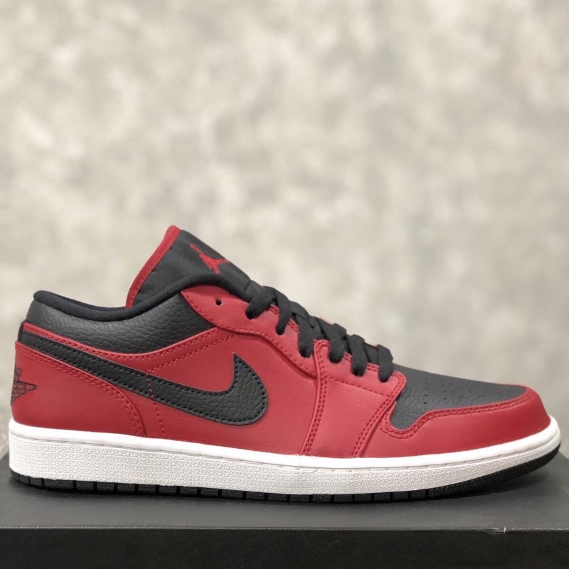NIKE AIR JORDAN 1 LOW " REVERSE BRED PEBBLED SWOOSH" Shopee Philippines