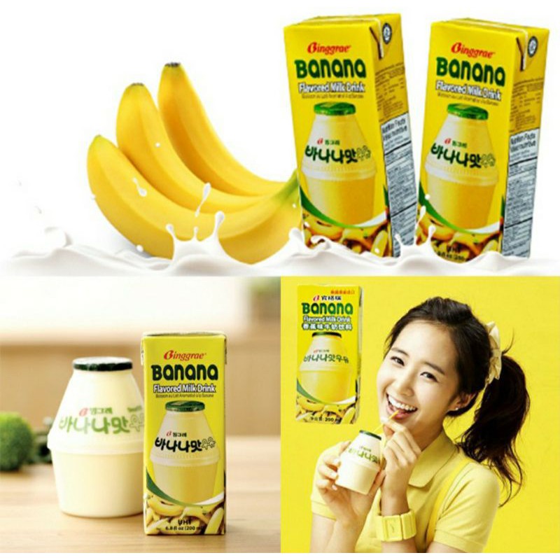 BINGGRAE KOREA Flavored Milk BANANA 200ml | Shopee Philippines