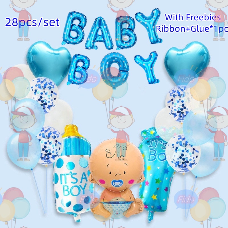 25pcs Boy Girl Gender Reveal Balloons Party Decorations Set Pink Blue ...