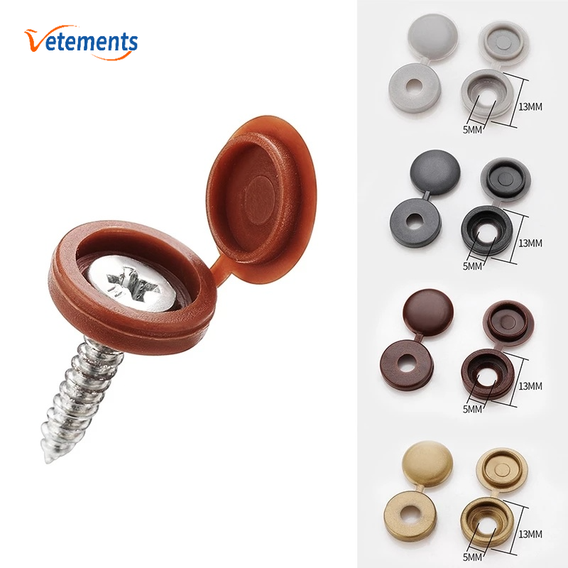 [VES]100Pcs/set Plastic Hinged Screw Cap/Folding Latch Cap for Car Home ...