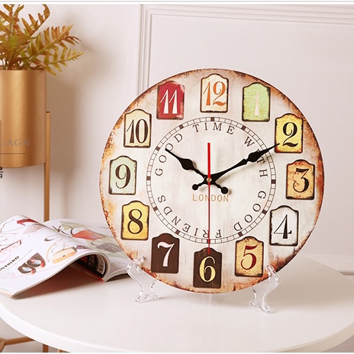 15style European Creative Wooden Wall Clock 30cm（12 inch）Digital Clock ...