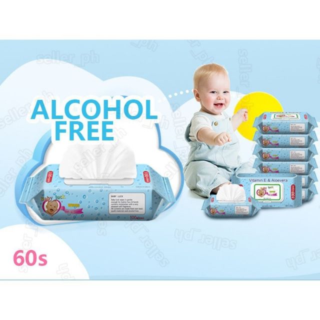 Newborn Kids Clean Care Baby Wipes Alcohol Free Wet Wipes With Cover