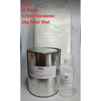 Fiberglass Set (P3) -1kg Resin, 120cc Hardener W/ 1kg CSM | Shopee ...