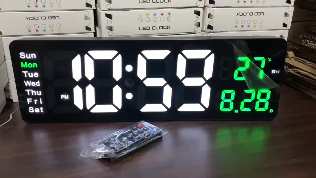 6636 Large Digit Rectangular Digital Alarm Clock With StopWatch/ Timer ...