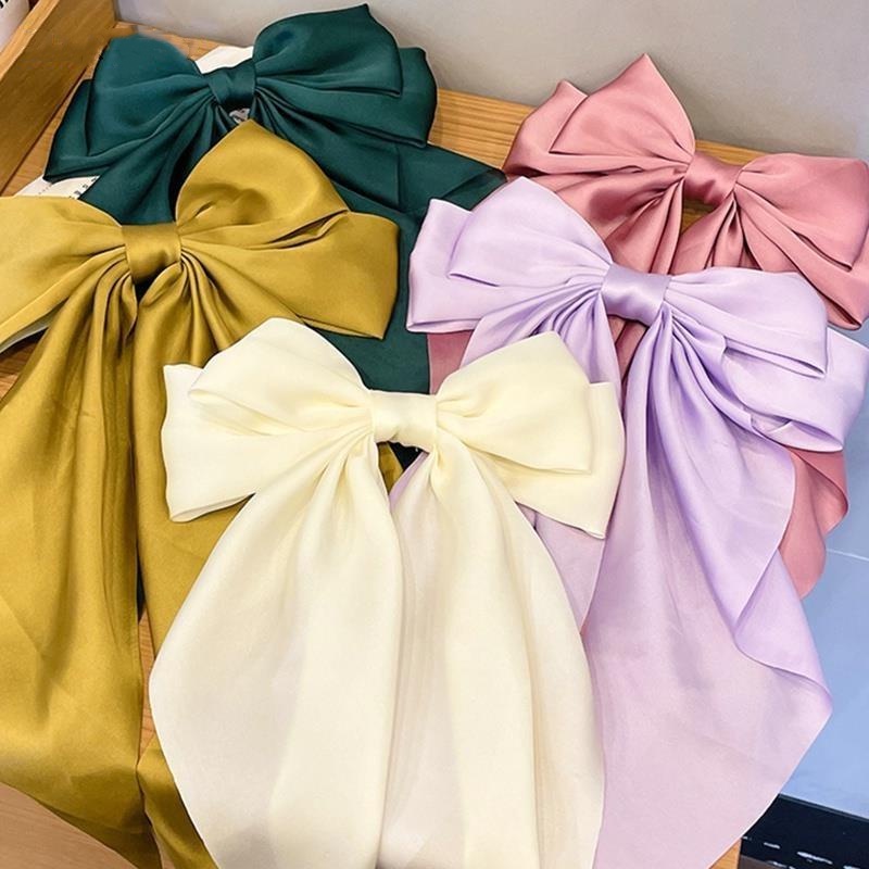 【READY STOCK】Women Ribbon Hair Clip Hair Accessories Bowknot Ribbons ...