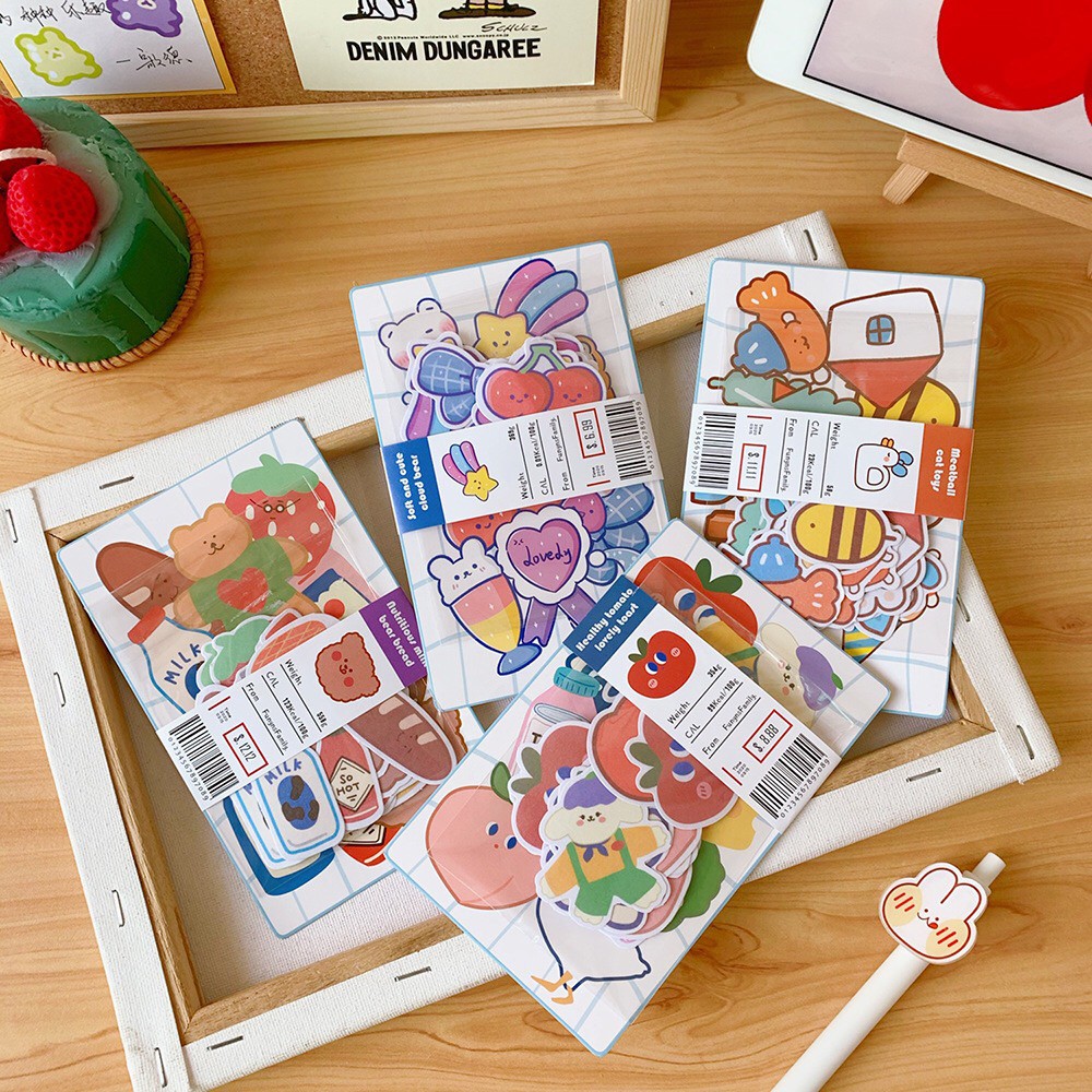 Korean Style Cute Bear Cartoon Sticker for Mobile Phone Computer DIY ...