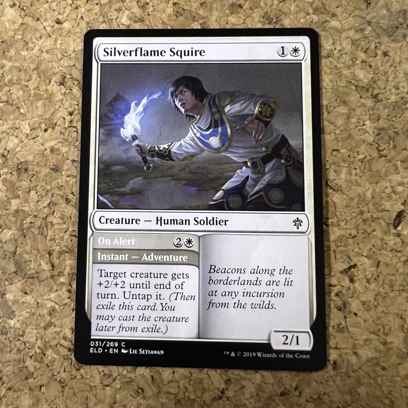 MTG SILVERFLAME SQUIRE | HUMAN SOLDIER | THRONE OF ELDRAINE | WHITE ...