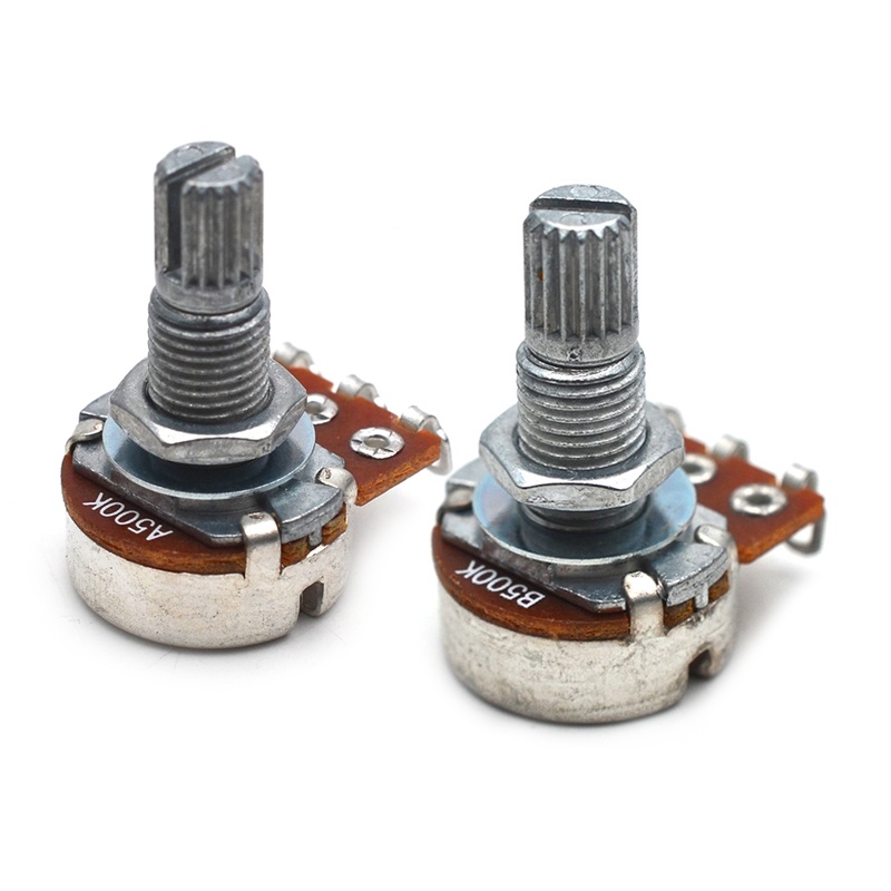 4Pcs Full Size A500K/B500K Split shaft 18mm Guitar Volume Tone Pots ...
