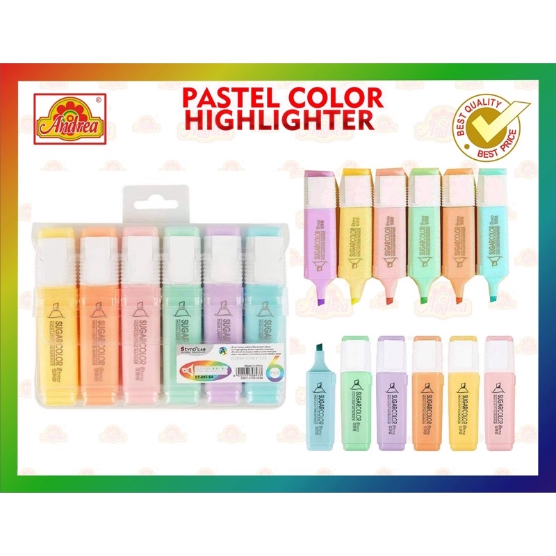 Pastel Color Highlighters 1Set Andrea Shopee Philippines