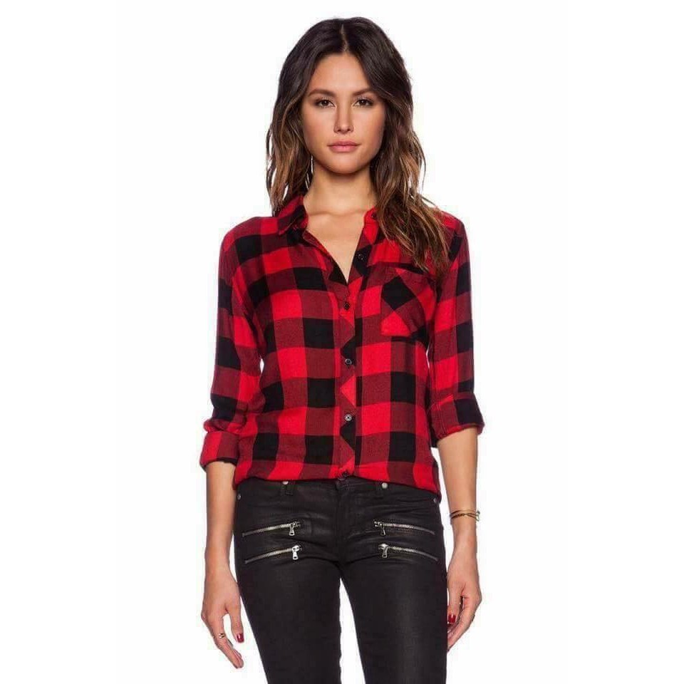 checkered long sleeves for ladies