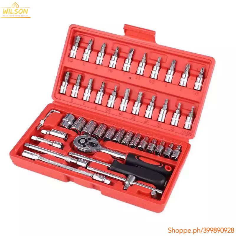 46pcs/set Tool Box Car Motorcycle Repair Set Hand Tools Home Service ...