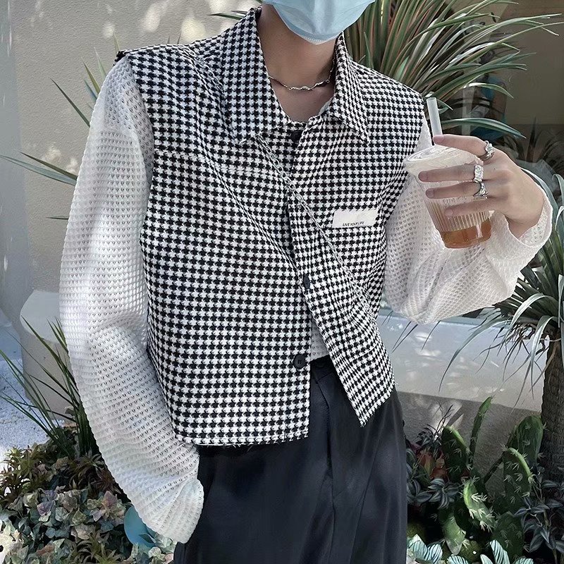 METRO ICON WOVEN HOUNDSTOOTH VEST main image 1
