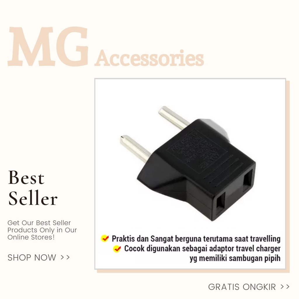 Over Plug/Flat To Round Electrical Connection Plug Adapter | Shopee ...