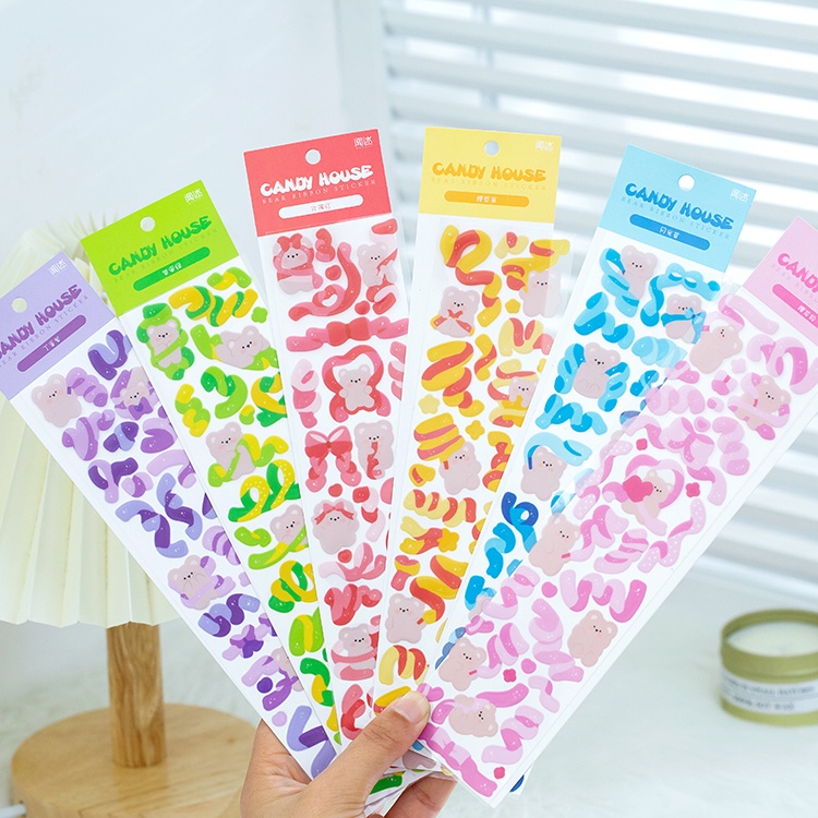 2 Pieces In Stickers Candy House Series Hand-Painted Cartoon Cute ...