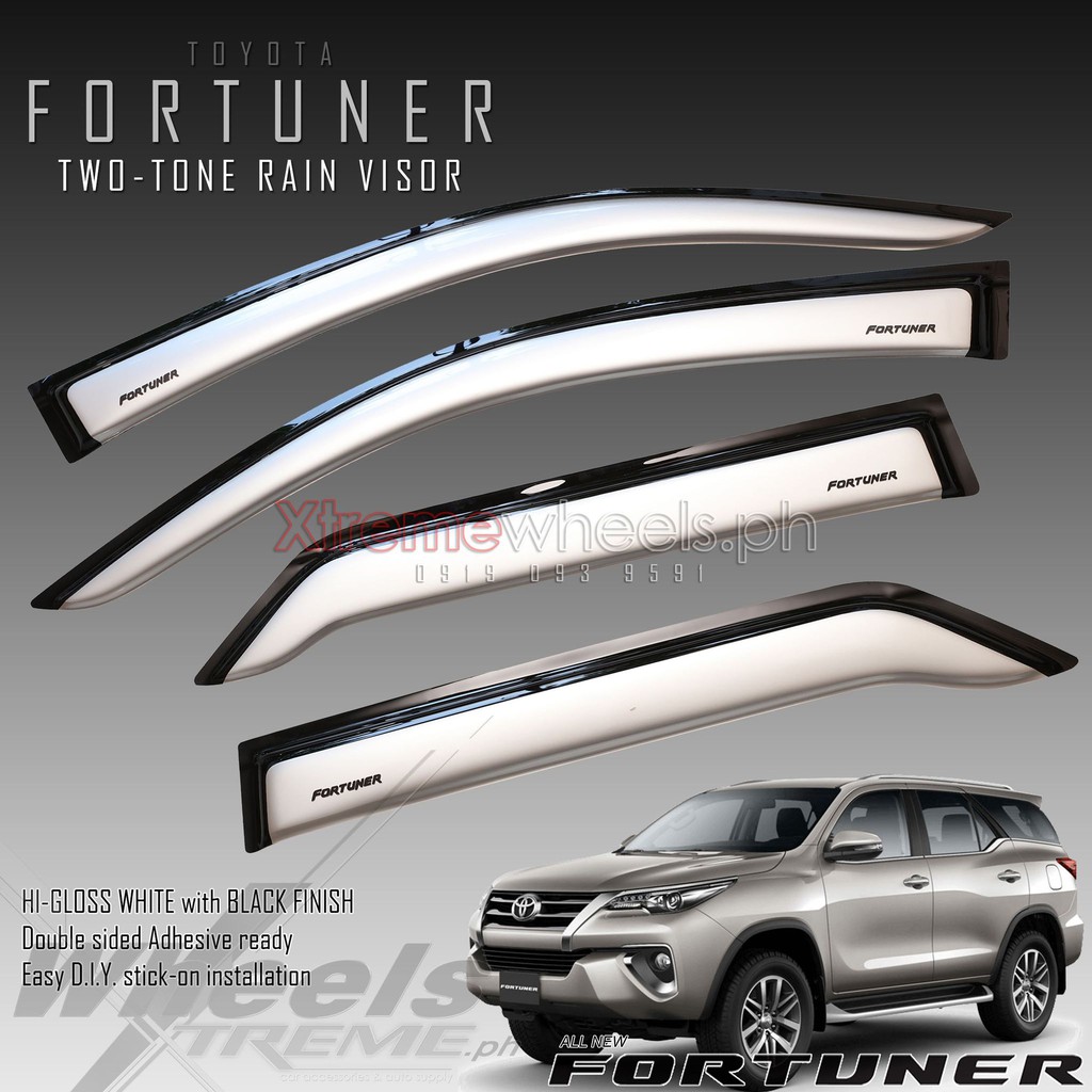 Fortuner 2016-2025 Window Visor 2tone Black Silver 3D designed Fortuner ...