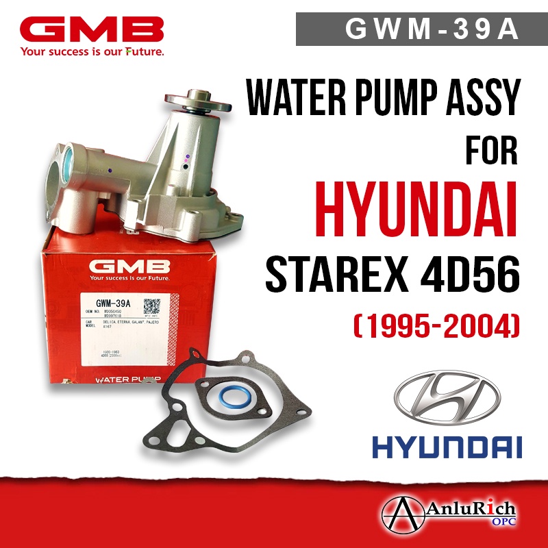 GMB WATER PUMP ASSY (GWM39A) for HYUNDAI STAREX 4D56 (19952004