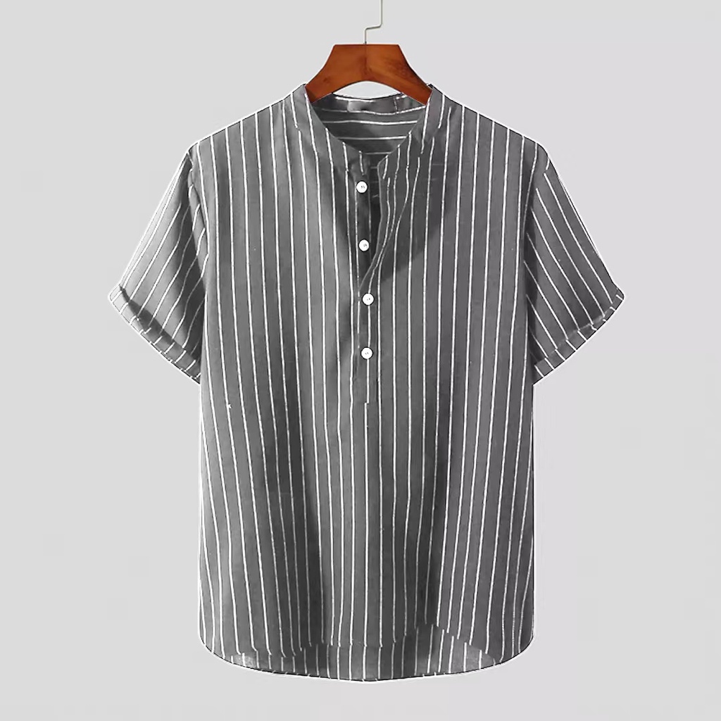 HUILISHI Chinese collar striped cotton high quality men's polo shirt ...