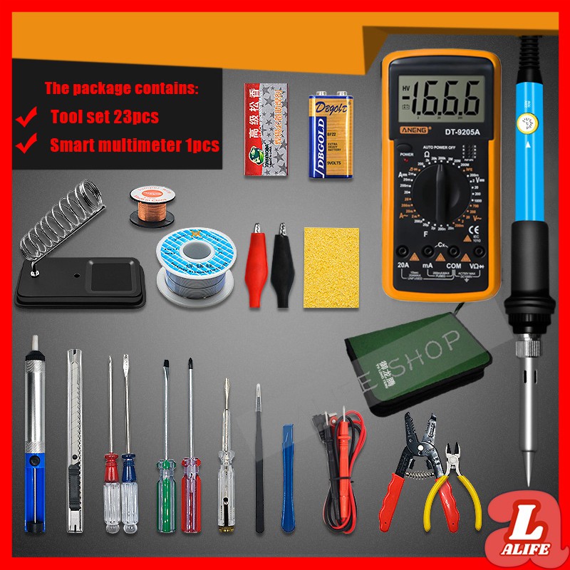 Soldering iron kit with 2024 digital multimeter