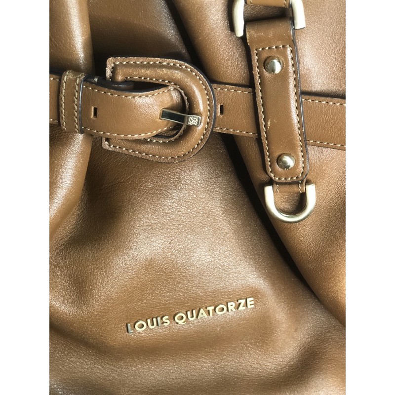 BRAND NEW!! Louis Quatorze Brown Leather Bag Two Way with Sling