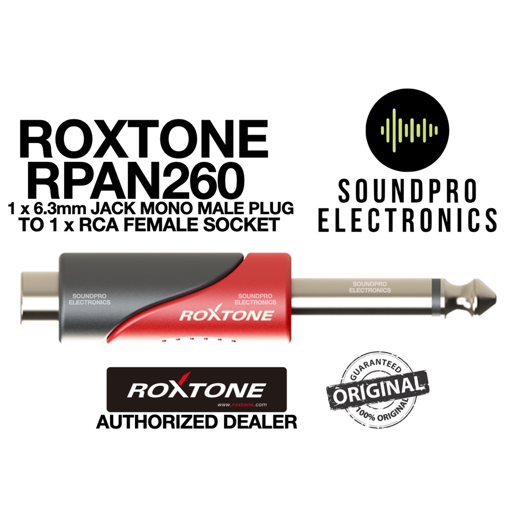 Roxtone RPAN-260 6.3mm Jack Mono Male Plug to 1 RCA Female Jack ...