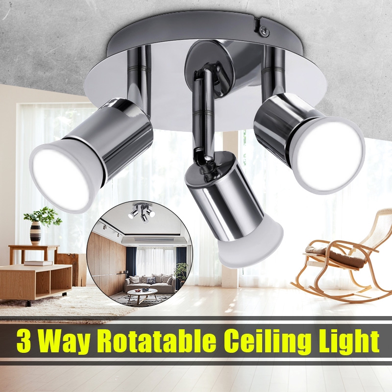 3 Way Ceiling Spot Light Spotlight Fitting Rotatable LED | Shopee ...