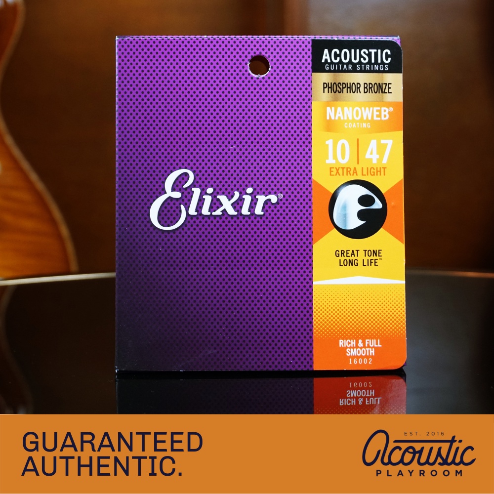 Elixir Acoustic Strings Phosphor Bronze with NANOWEB Coating 10 47 11 52 12 53 13 53 13 56