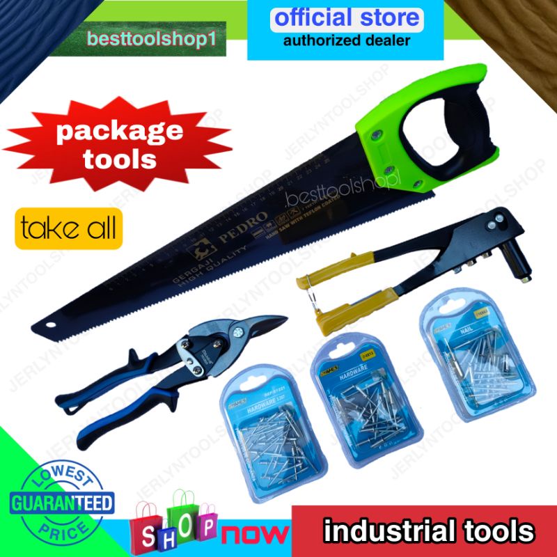 package tools 3in1 hand saw, aviation snip,reviter with free 3packs of ...