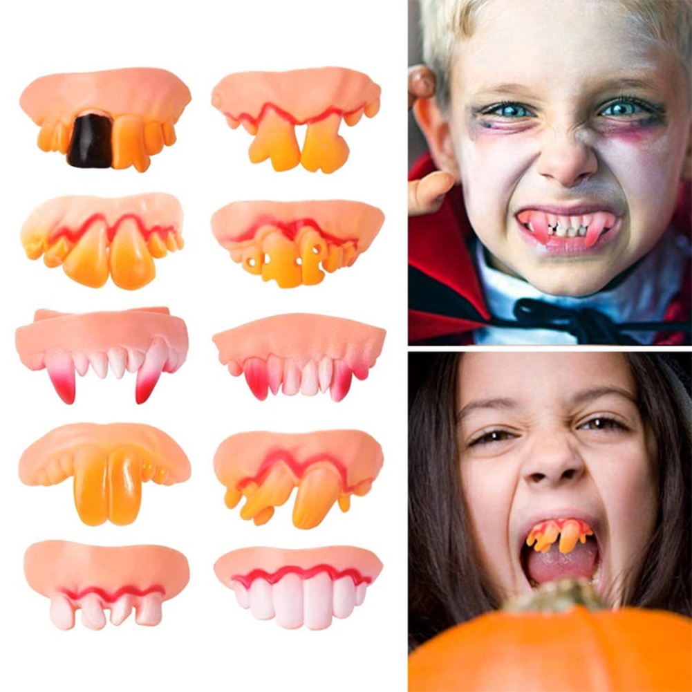 Funny Fake Teeth Halloween Costume Party Ugly Tooth Decay Tricky 
