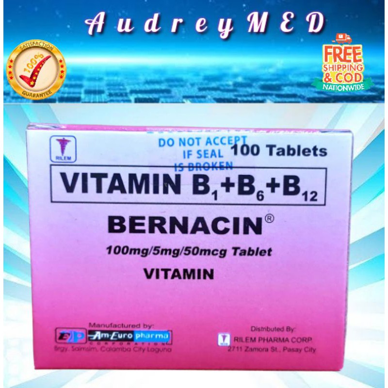 BERNACIN / NERVITA100 (Nervita) Vitamin B-Complex (100 TABLET) | Shopee ...