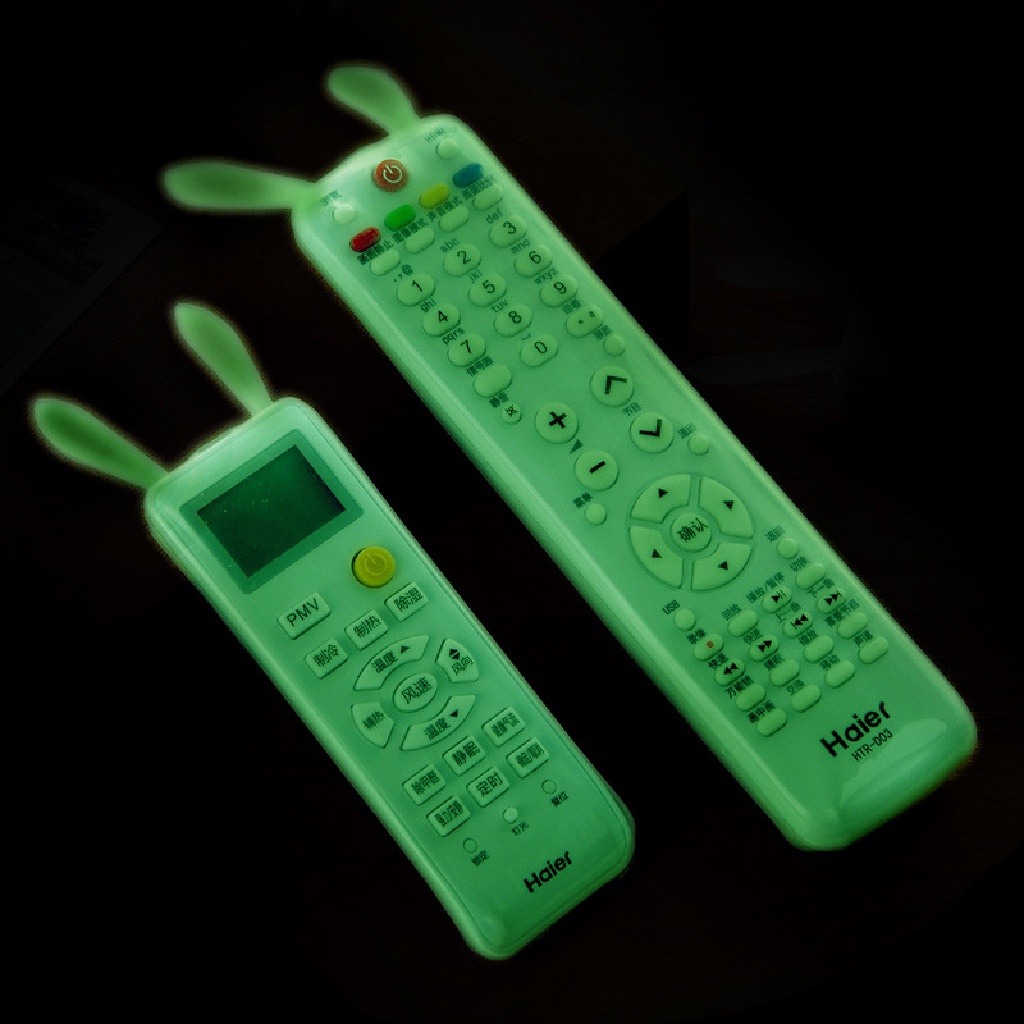 TIMEHEE Silicone TV Remote Control Cover Luminous Air Conditioning Dust ...