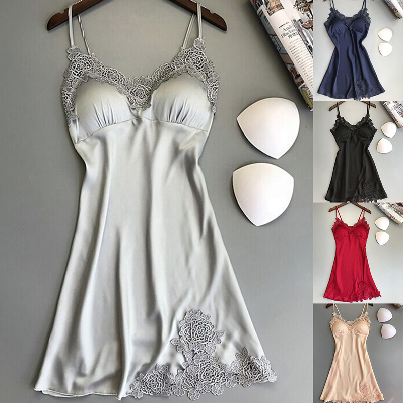 Women Sexy Nightdress With Suspenders Nightwear Lace Lingerie Sleepwear  Dress With Chest Pads price in UAE,  UAE