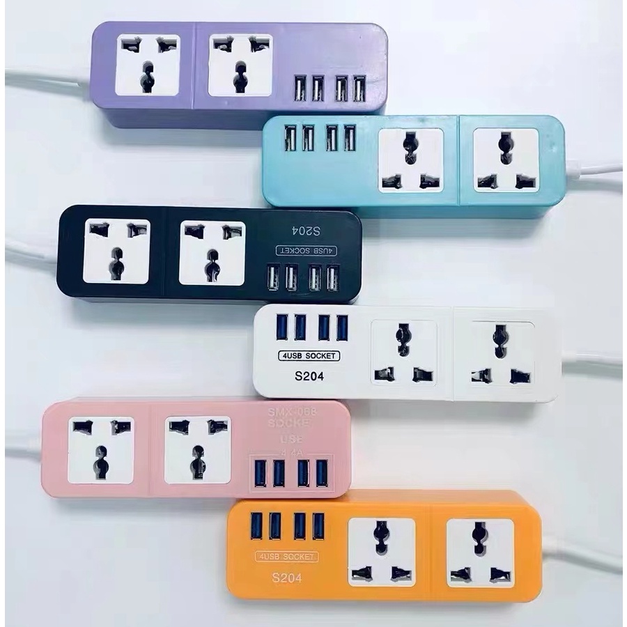 1.8 Meter Universal Power Extension Cord Socket With 4 USB Ports and 2 ...
