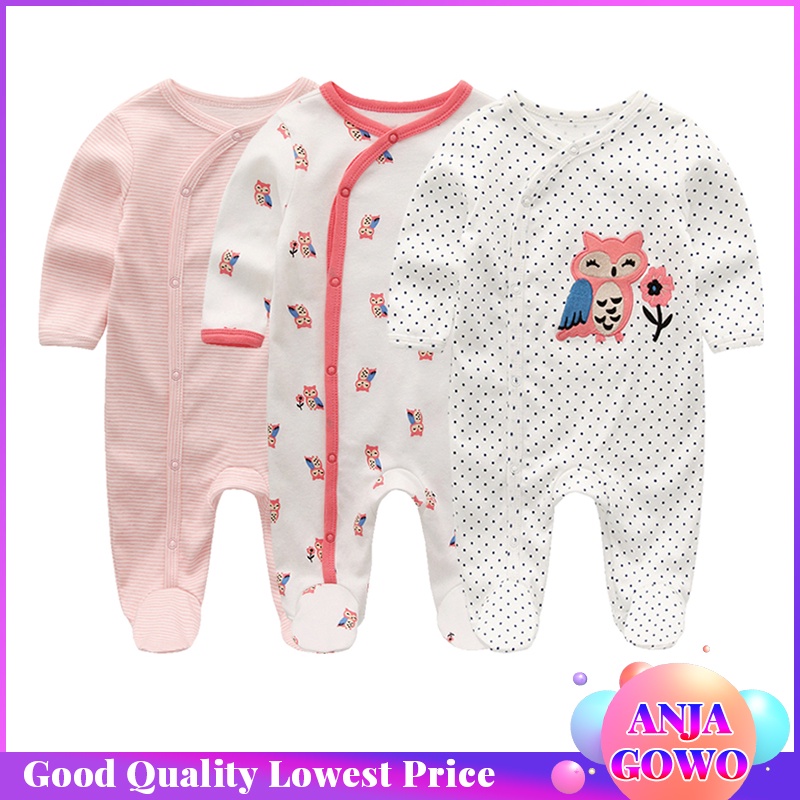 0-12 Months Baby Rompers Zipper Buttons Newborn Girls Boys 100%Cotton  Clothes of Long Sheeve Pajamas Overalls Cheap