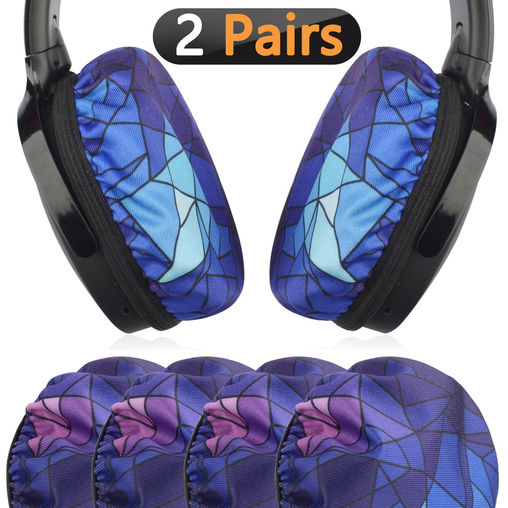 Geekria 2 Pairs Flex Fabric Headphone Earpad Covers/Stretchable and
