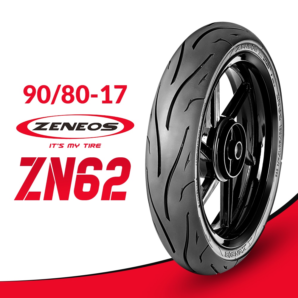 Zeneos ZN62 90-80-17 Tubeless Motorcycle Tires Sporty designed tread ...