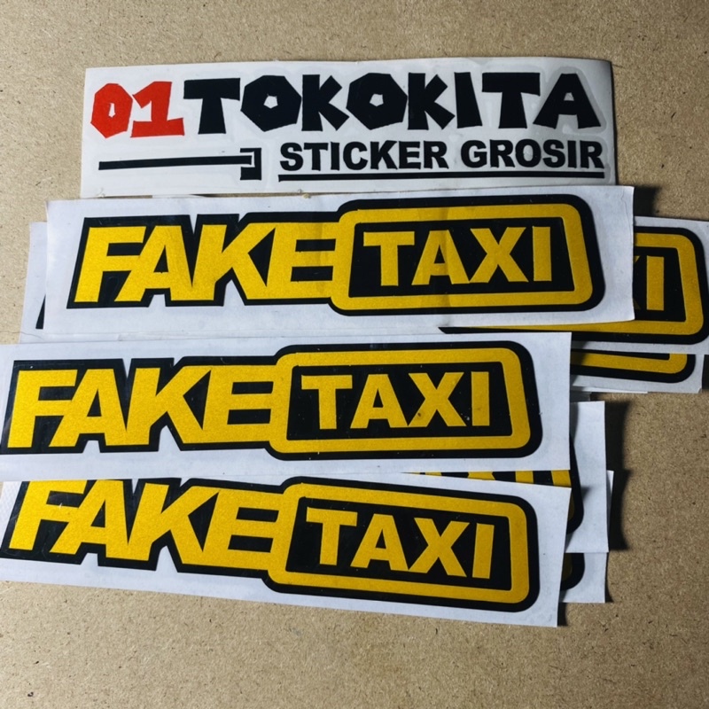 Sticker cutting fake taxi cutting Sticker For Motorcycle Helmet Stacked ...