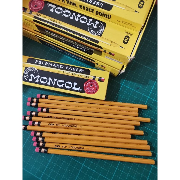 Mongol Pencil No 2 Medium yellow 12 pieces per box | Shopee Philippines