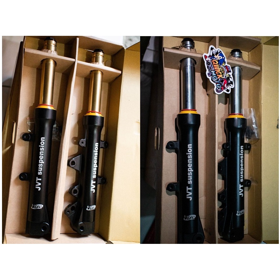 JVT FRONT SHOCK WITH ADJUSTABLE PRELOAD FOR NMAX V1 and V2 (Gold/Silver/Titanium) 31mm Shopee