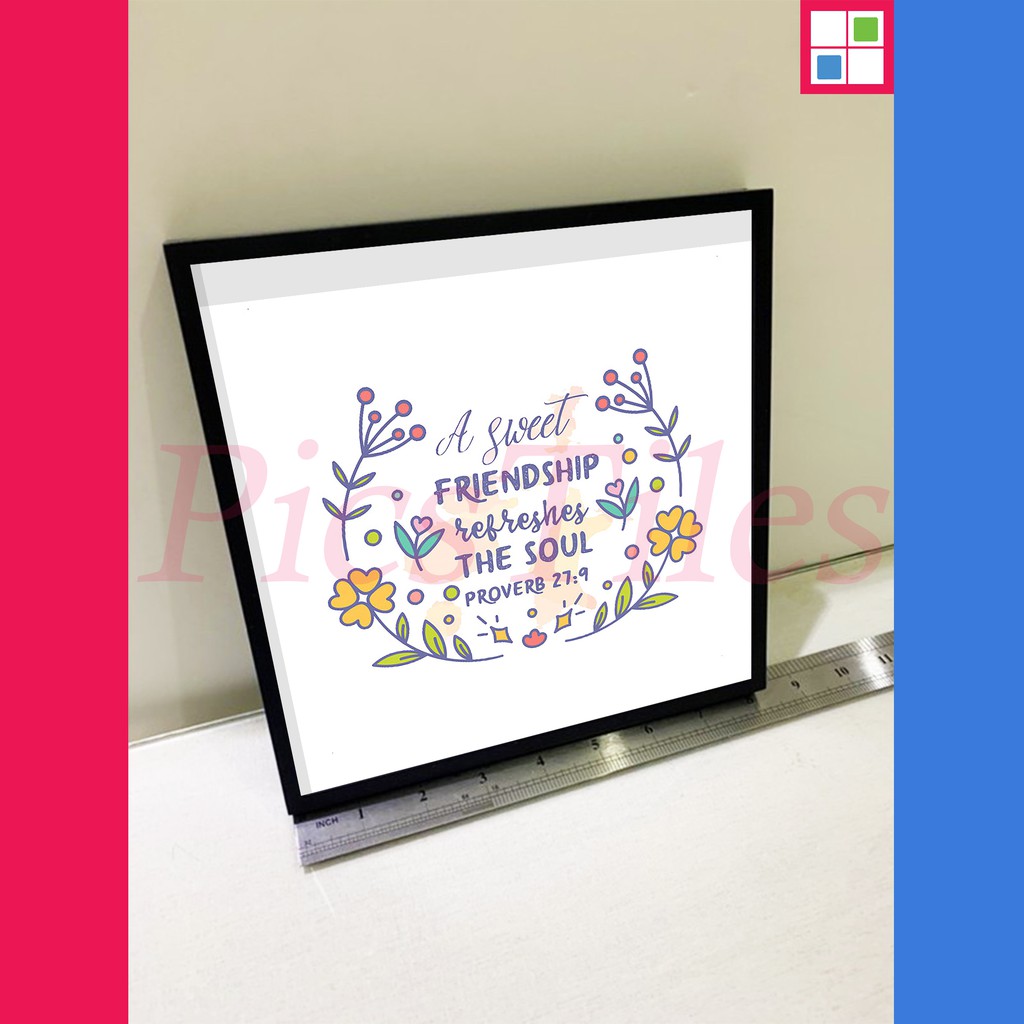 Bible Verse in Restickable Frame (Proverbs 27:9) | Shopee Philippines