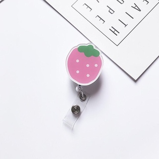 Lanyard Retractable Badge Reel Clip Strawberry Bage Clips Cute ID