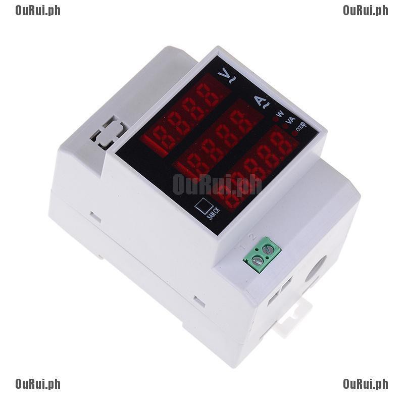 HS Lab din rail led ac voltmeter ammeter volt amp meter gauge 80300v 0