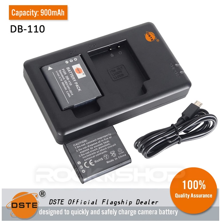 DSTE DB-110 Replacement Battery or Charger DC16 for Ricoh GR III, Ricoh ...